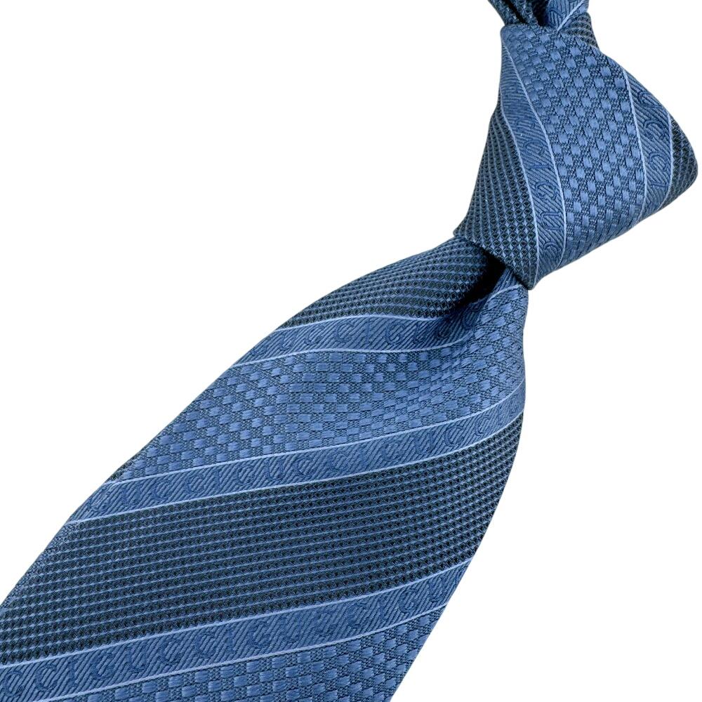 GUCCI GG pattern silk tie blue silk Used