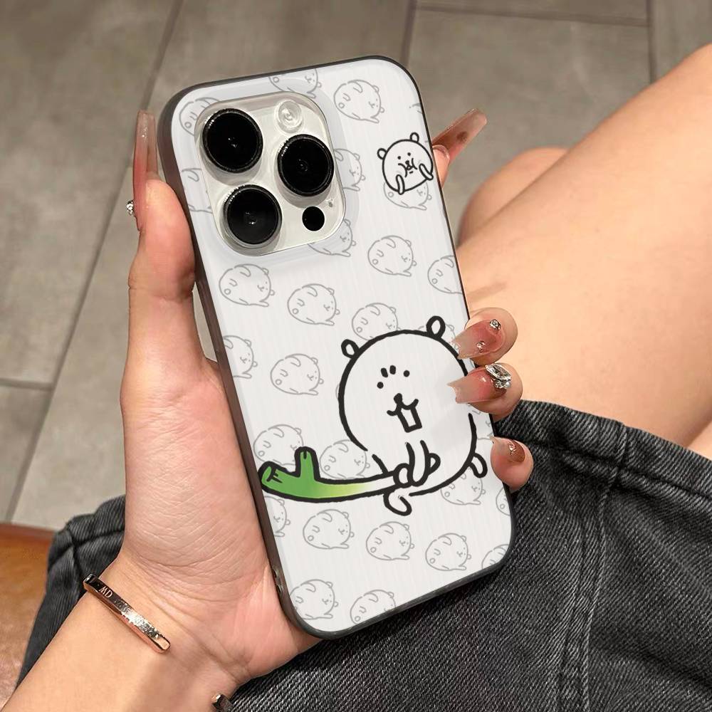 Cute Cartoon Joke Bear For IPhone 17 16 15 14 13 12 11 Pro Max Plus Pro Corrugated Shockproof Matte Phone Cover