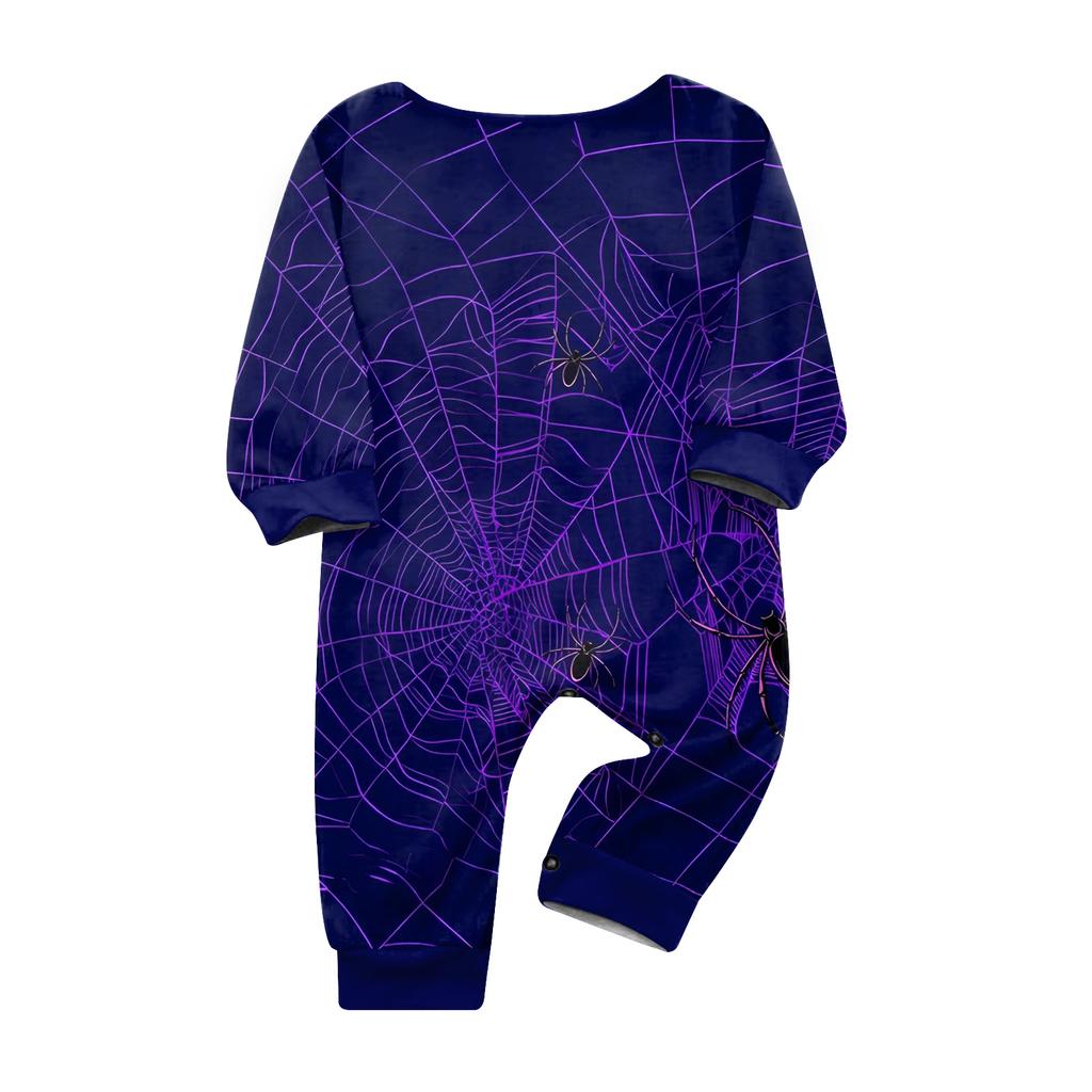 Matching Family Halloween Print Pajama Set Long Sleeve Top and Pants for Parents and Kids