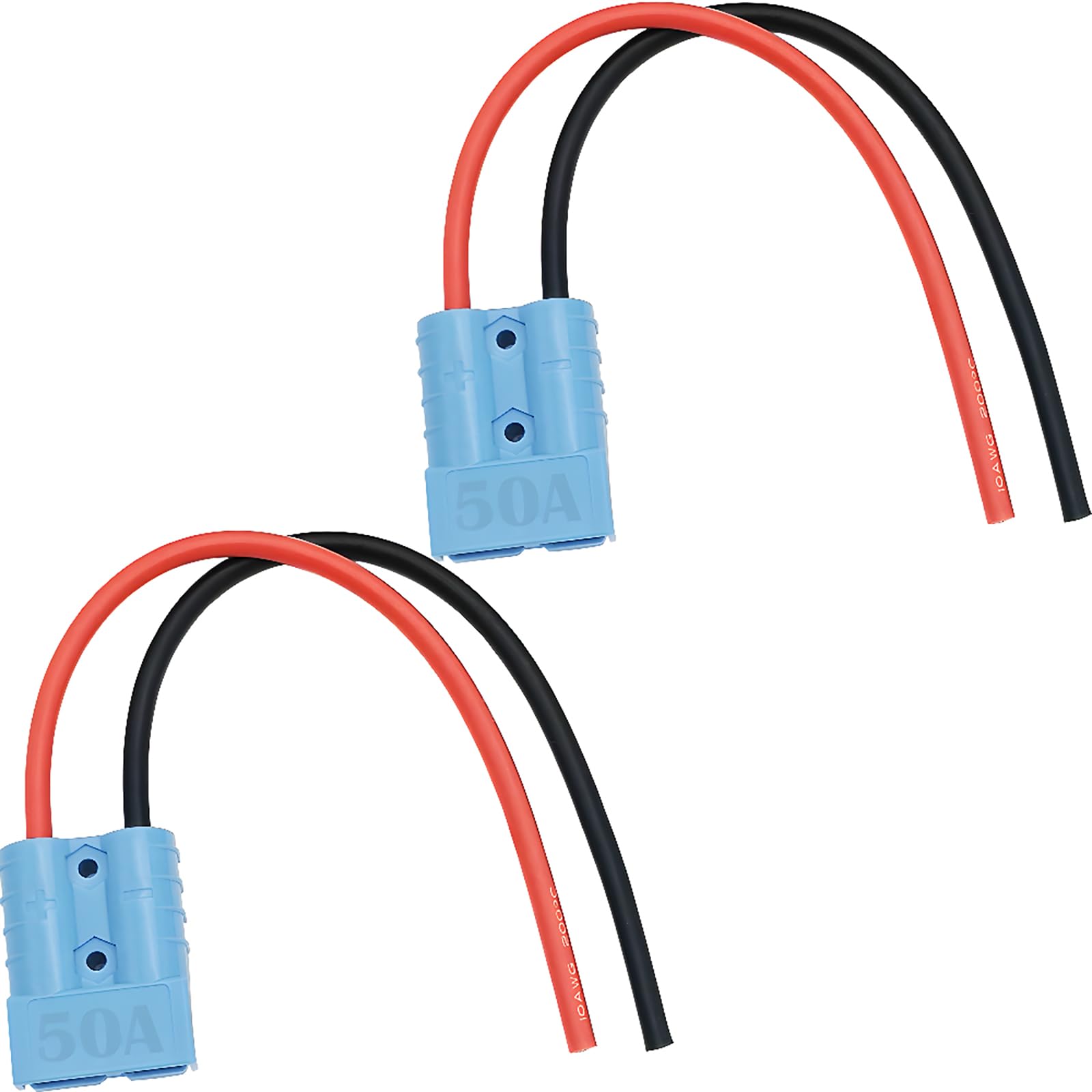 

CESFONJER 50A Connector, 600V Quick Connect/Quick Disconnect Connector, 25cm 10AWG with Silicone Wire (Set of 2, Blue)