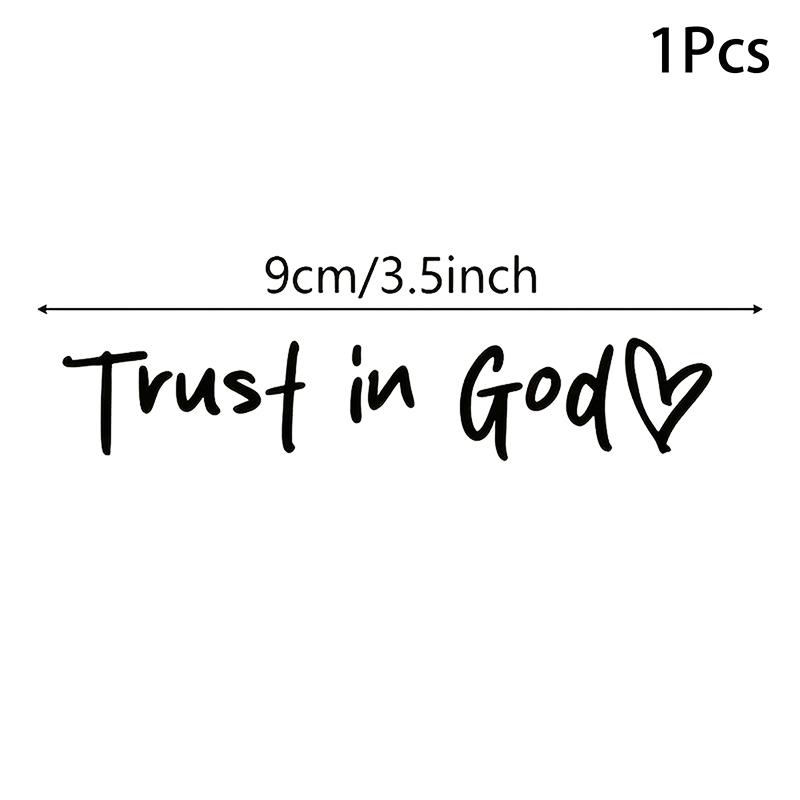 1Pcs Trust In God Heart Car Rear View Mirror Stickers Letter Stickers Waterproof Believe In God Sticker Diy Funny Decals Motorv