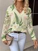 Neues bedrucktes V-Ausschnitt-Oberteil Damen beliebter Pullover Langarm Frühling und Herbst Pullover