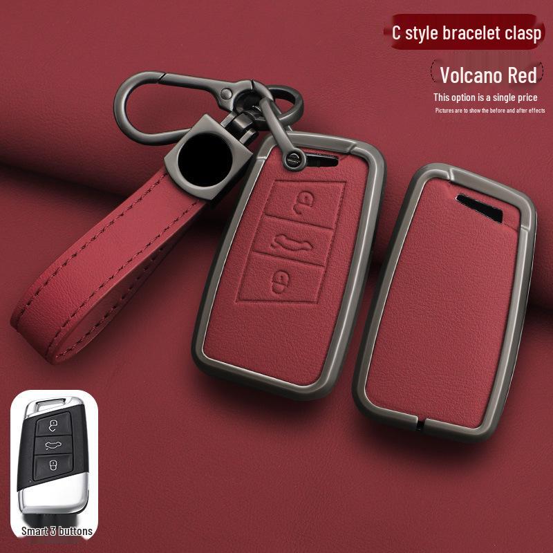 Volkswagen Key Case for Magotan, Passat, Tiguan, Sagitar, Tayron, CC, Lavida - Men's Car Key Shell with Buckle