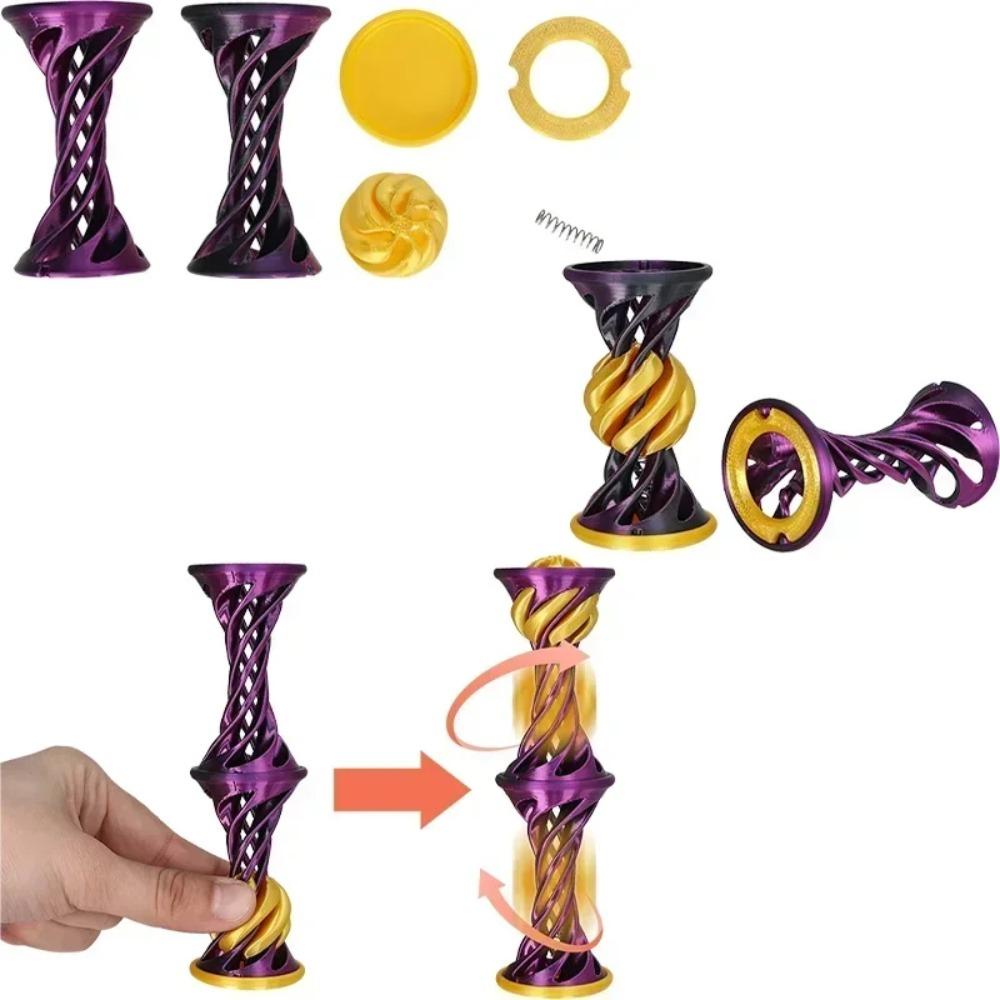 3D Printed Impossible Pyramid Passthrough Fidget Toy Double Layer Helical Tree Puzzle Stress Relief Gift for Kids Adults Decor