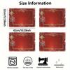 4pcs Linen Placemats, Red Table Mats with Golden Snowflakes 12x18 Inches, Suitable for Kitchen Dining Festival Dining and Coffee Table Decoration,