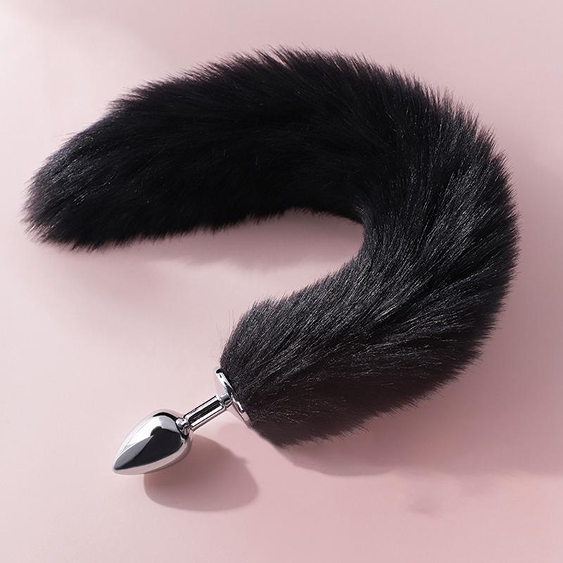 Metal Pointed Tip Plush Rabbit Tail Anal Plug Prostate Massager Butt Plug Fox Tail Cosplay Erotic Sex Toys For Adults Sex Game