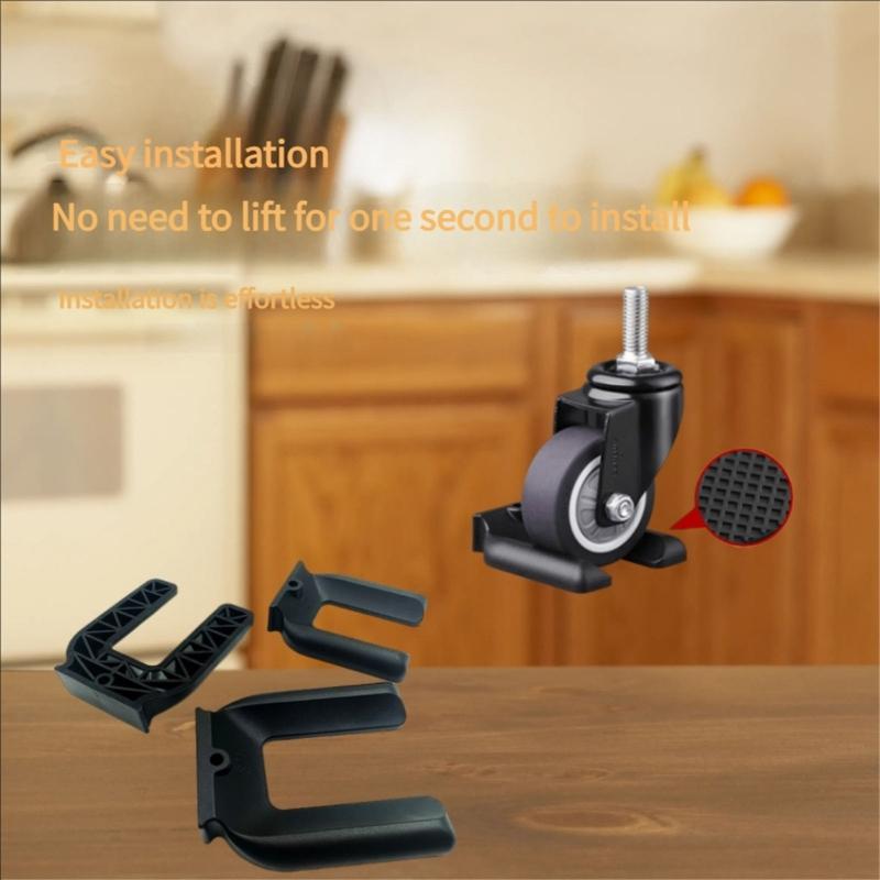 8 Stück Universelle Bürostuhlradstopper Kunststoff Möbeluntersetzer Stuhlrollenfüße Rutschfestes Pad Bodenschützer