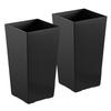 Tall Planters Set of 2, 550 mm Large Outdoor Taper Planters for Outdoor Indoor Plants, Front Porch Plastic Modern Flower Pots with Casters, Inner Pot