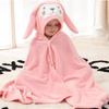 Toddler Baby Hooded Bath Towel Kids Bathrobe Super Soft Absorbent Bath Towel Blanket Cartoon Coral Fleece Kids Bathrobe Boy Girl