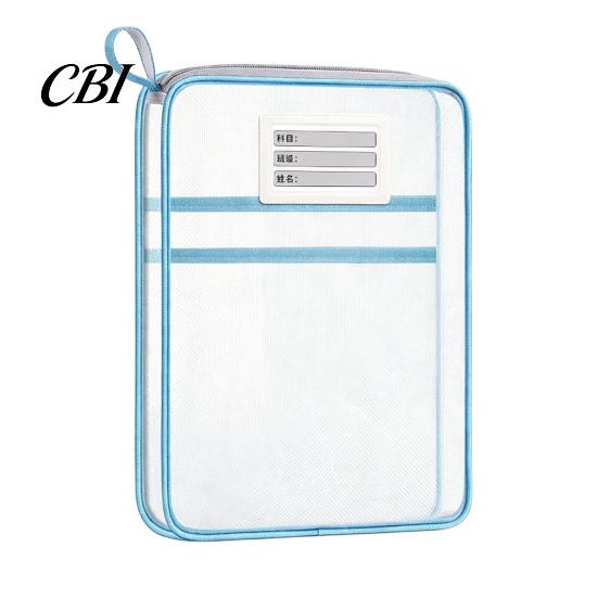 Clear Mesh Pouches Transparent Nylon Document Bag, Portable Lightweight File Organizer with Zipper Travel Holders And Strap, Large Capacity Holder for