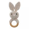 Wooden Baby Rattle Toys Newborn Crochet Bear Rattle Toy Natural Wood Shaker Rattle For Hand Grips Boy Girl First Rattle Gift