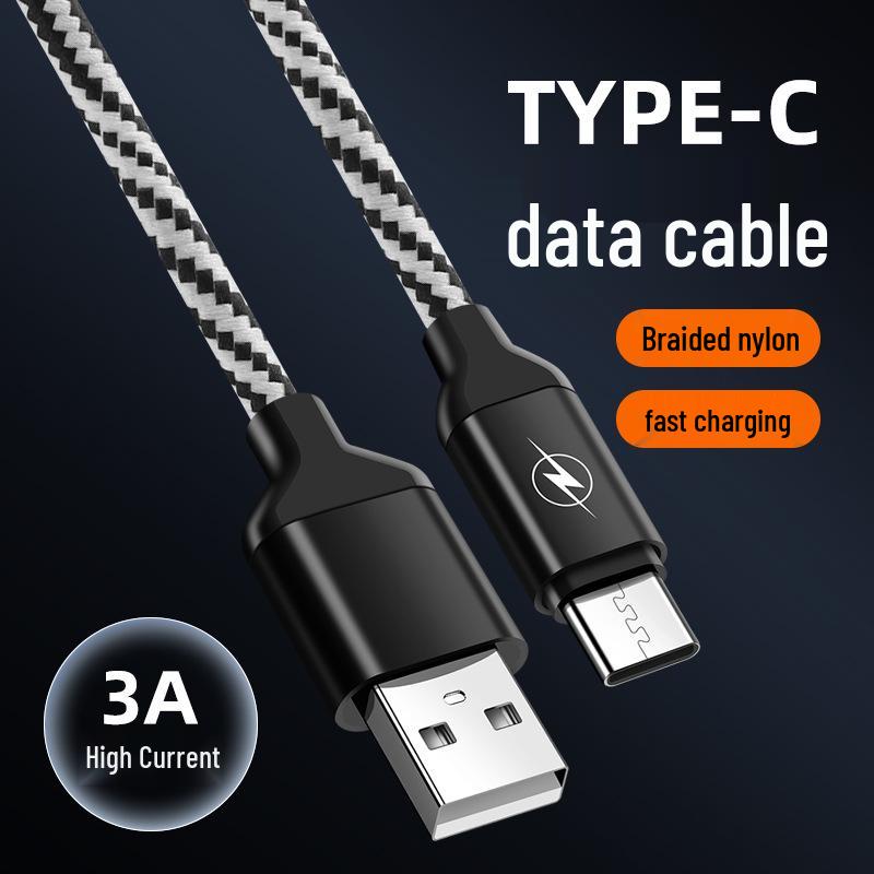 3A Super Fast Charging Braided Multi-Port Data Cable for Type-C, Android, and Apple Devices