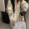 Hooded Zipper Sweater Jacket, A New Laid-back Style Knitted Cardigan Sweatshirt for Women In Autumn and Winter