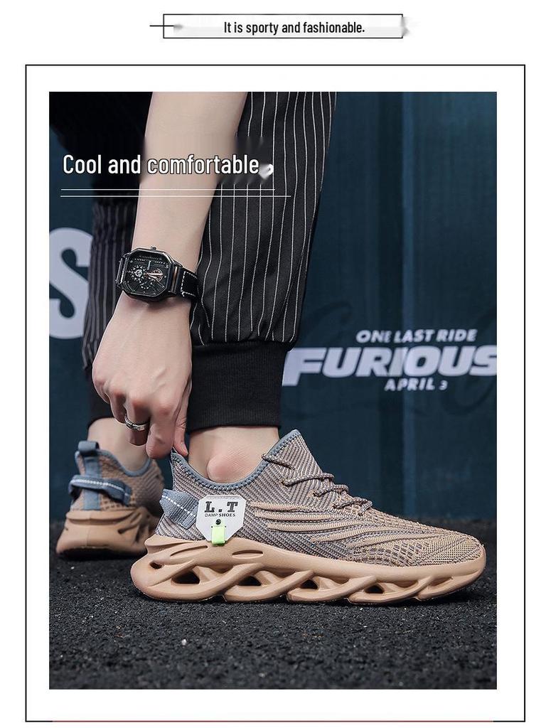Men's Size 48 Lightweight Knitted Mesh Casual Shoes – Breathable and Ultra-Light Style
