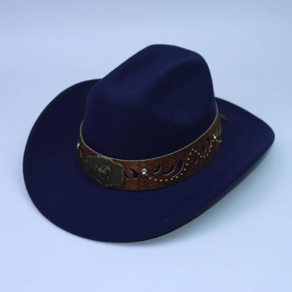 New Western cowboy top hat men and women couple gentleman's hat horse head decoration with jazz hat Tibetan