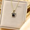 18K Gold-Plated Titanium Cat Paw Pendant Necklace with Colorful Zircon Hearts for Women