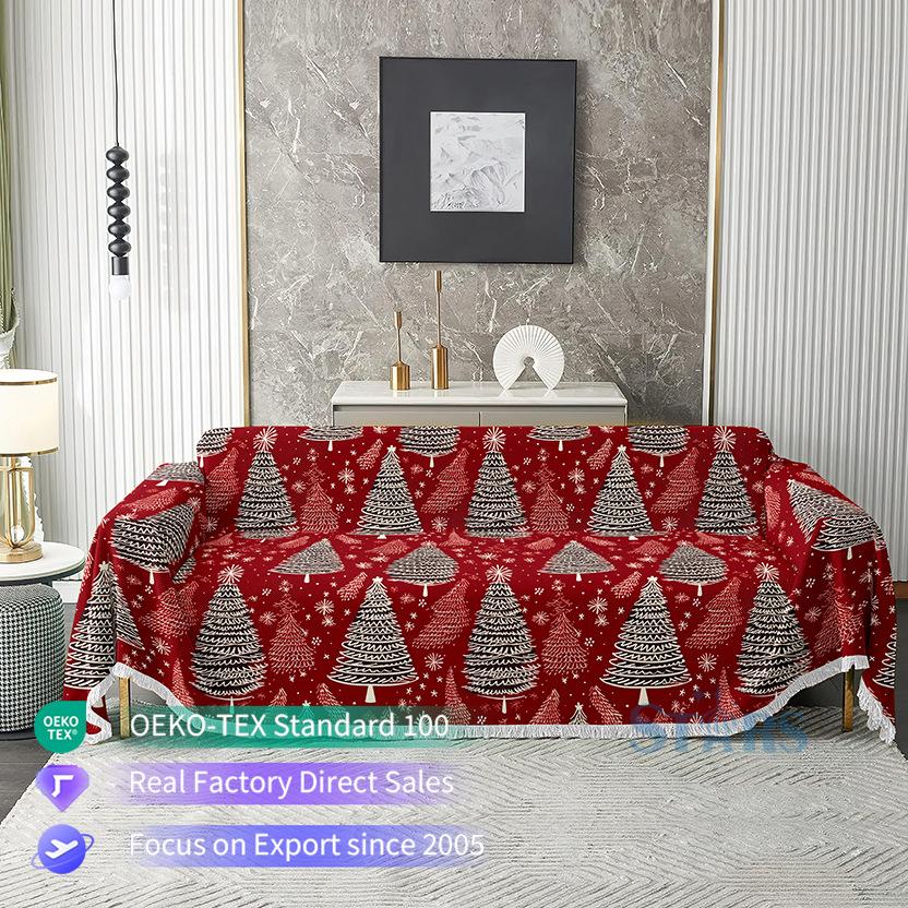 

Wholesale Customized Cross-border New Christmas Style Sofa Towel Covers 180x180