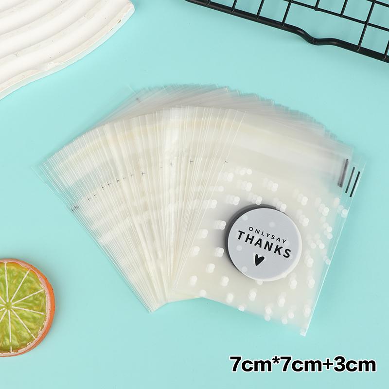 100Pcs 7X7Cm 10X10Cm Plastic Cartoon Printed Self-Adhesive Bakery Packaging Cookie Snack Candy Bags Birthday Party Gift A1