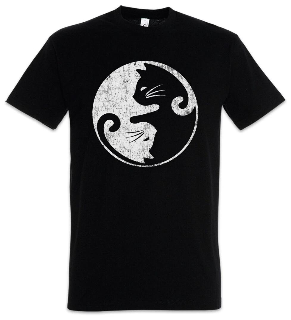 Cats Yin & Yang Herren T-Shirt Cat Katze Katzen Circle Kreis Lover Sign Symbol XS