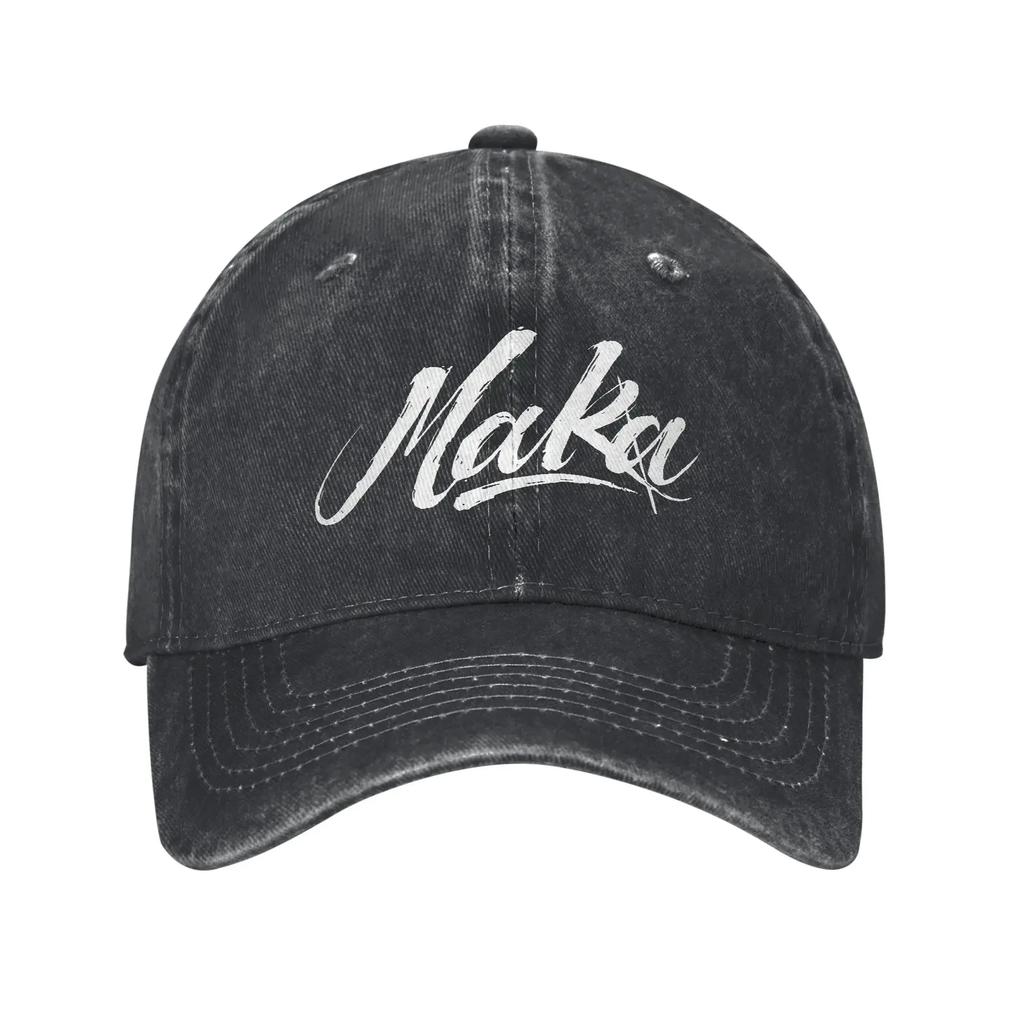 MAKA Aual Rapper Printed Cap For Unisex Cotton White Logo Letter Trucker Hat Daily Wear Baseball Cap Adjustable
