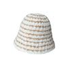 Contrast Color Striped Plush Bucket Hat Women's Autumn and Winter Fashion Versatile Bucket Hat Knitted Thermal Basin Hat
