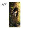 Playful Animal Trash Can Cover Cartoon Sticker Colorful Self-Adhesive PVC Decal Waterproof Cute Decorative Face Decals Cat Dog Sticker for