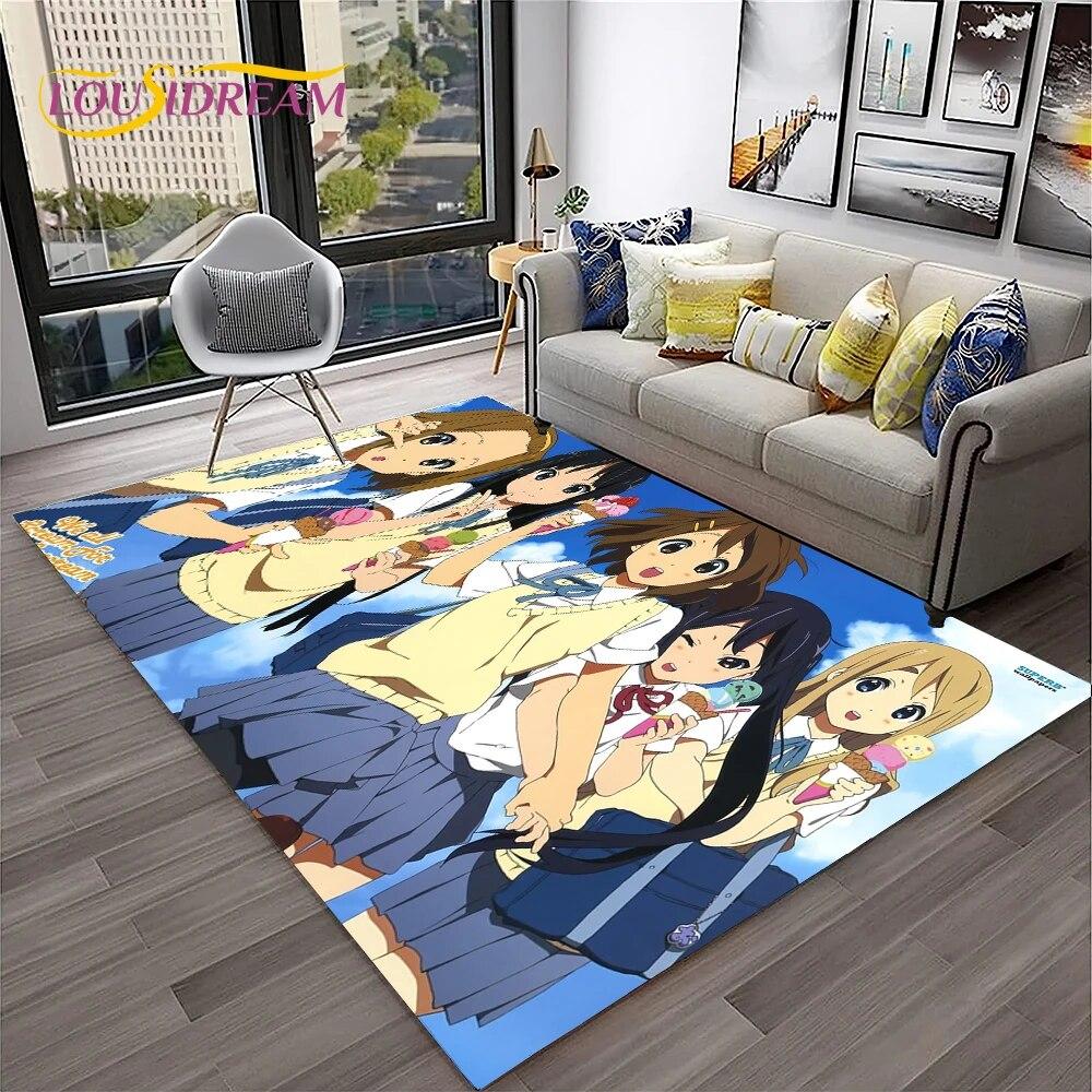 Cute Lolita K-ON Kawaii Girls Cartoon Carpet Rug for Home Living Room Bedroom Sofa Doormat Decor,kid Area Rug Non-slip Floor Mat