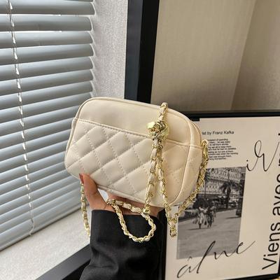 Texture Chain Solid Mobile Phone Bags For Women Niche Versatile Coin Purses Trend Single Shoulder Crossbody Small Square Pack