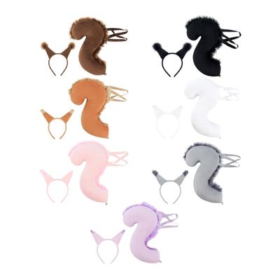 Squirrel Ears and Tail Set Animal Squirrel Costume Set Squirrel Ears Headband Squirrel Tail Halloween Cosplay Costumes