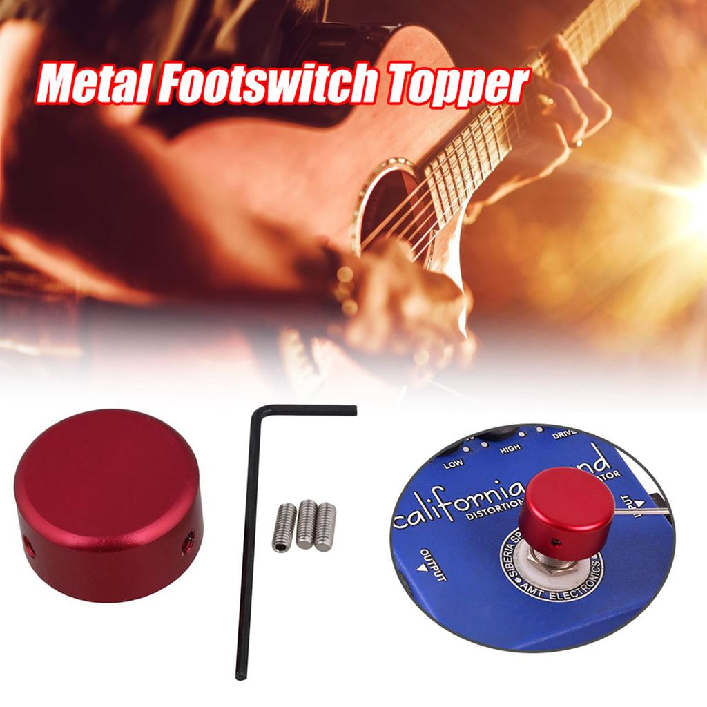 Footswitch Topper Metal Guitar Effect Pedal Protection Cap Footswitch Topper Foot Nail Cap with Wrench