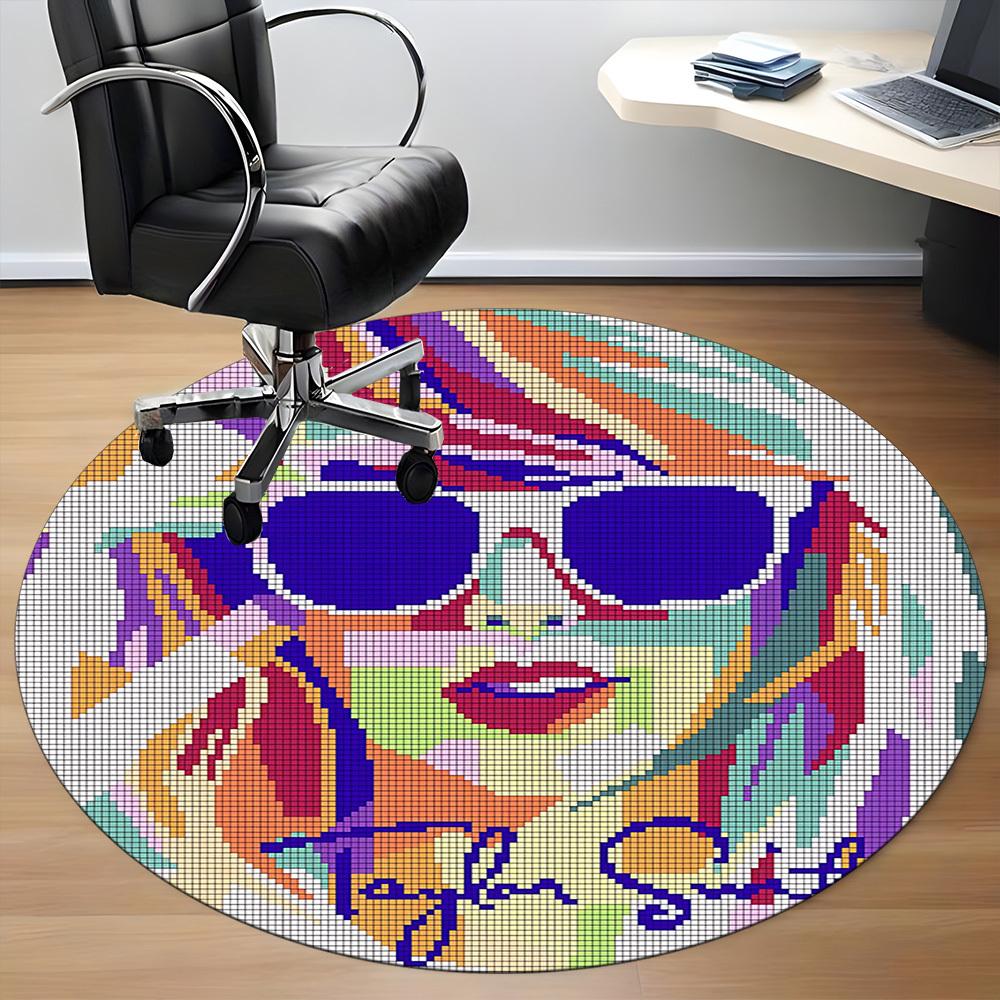 1PC Taylor Swift Office Round Rug, Non-slip, Soft and Durable Office Rug for Interior Decoration, Perfect for Office, Beautiful Decoration
