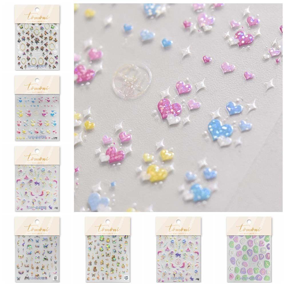 

Маникюрные украшения, ракушки, светлые розы, наклейки для ногтей, лазерное сердце, украшения для ногтей для девочек