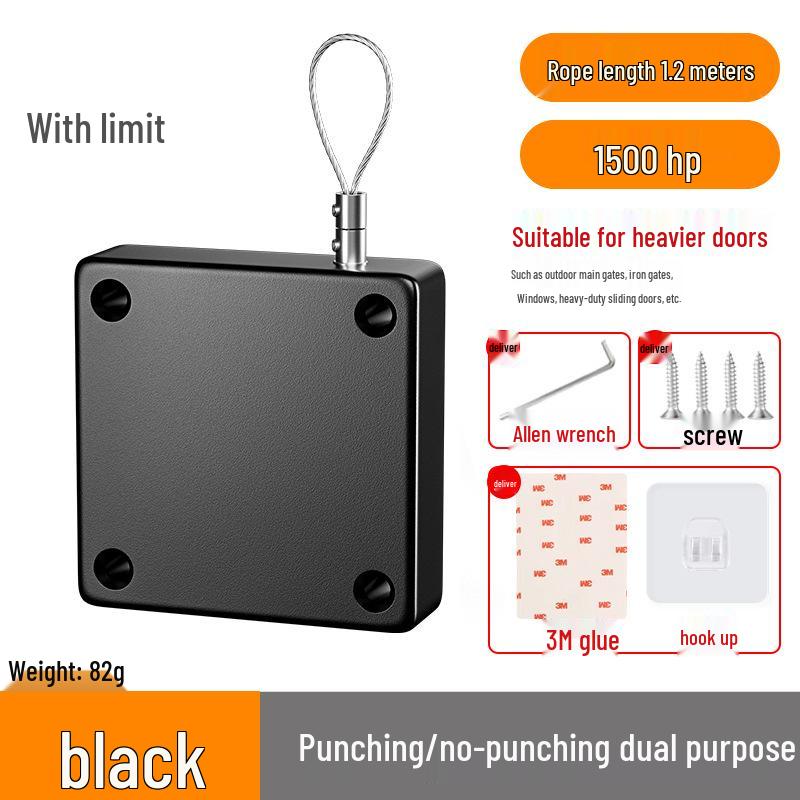 Silent Automatic Door Closer with Pull Rope for Sliding Doors 