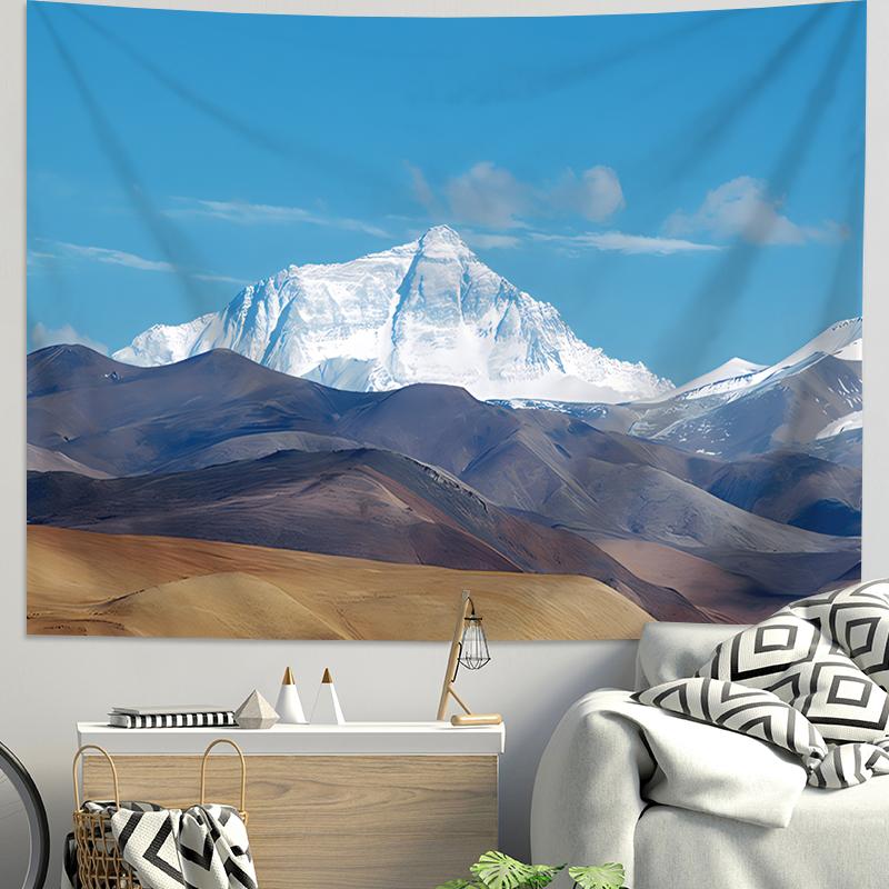 

VIKAMA Starry Sky and SnowCapped Mountains Wall Hanging Decorative Tapestry for Home Living Room Machine Washable 74x94cm(29x37in)