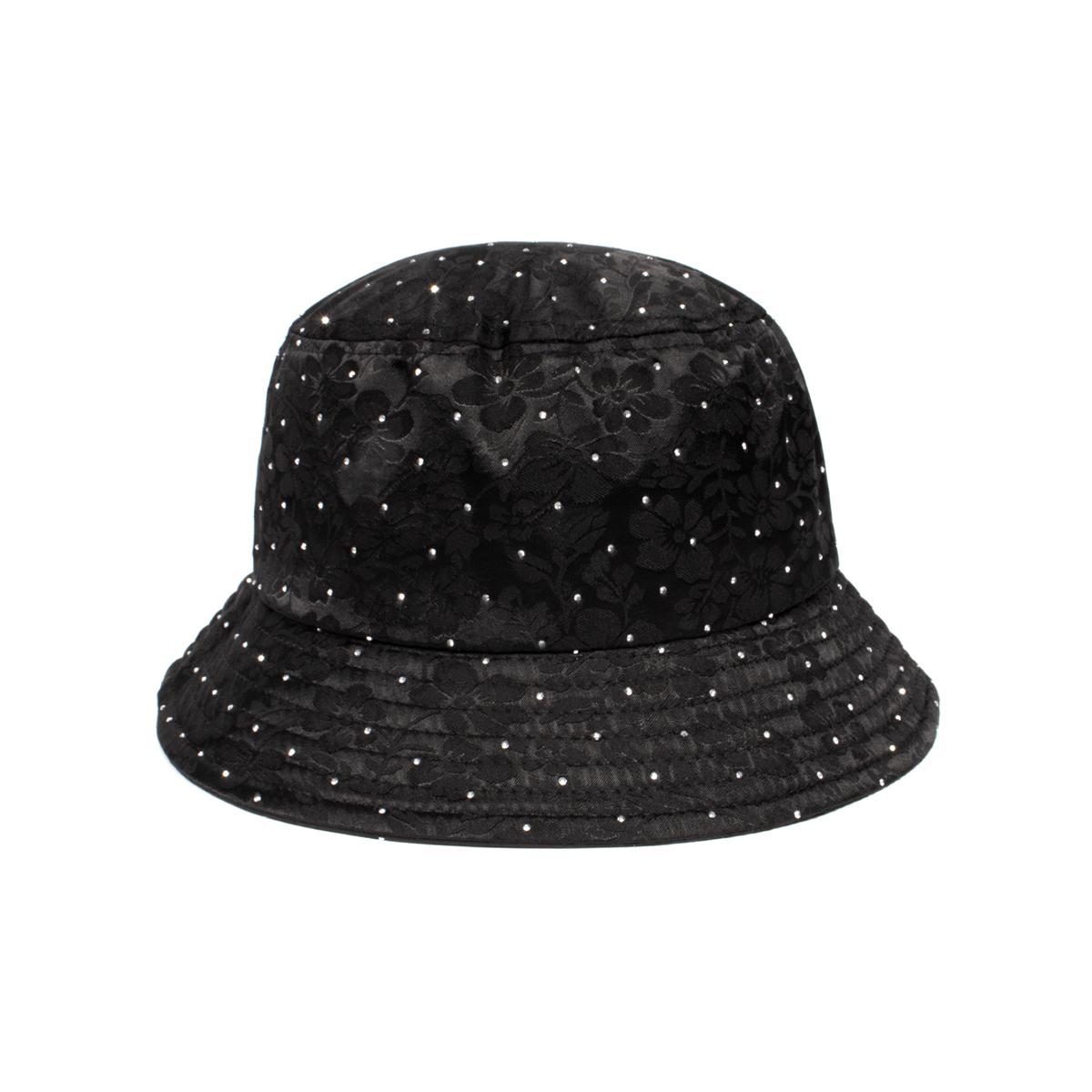 Solide Zwart Elegante Dameshoed Strass Casual Vissershoeden Zomer Lente Bloemen Emmerhoeden zwart