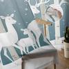 Christmas White Snow World Tulle Curtains For Living Room Decoration Modern Chiffon Sheer Voile Christmas Curtains