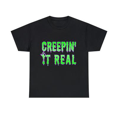 Creepin' It Real Funny Halloween Graphic Tee Shirt, S-5XL