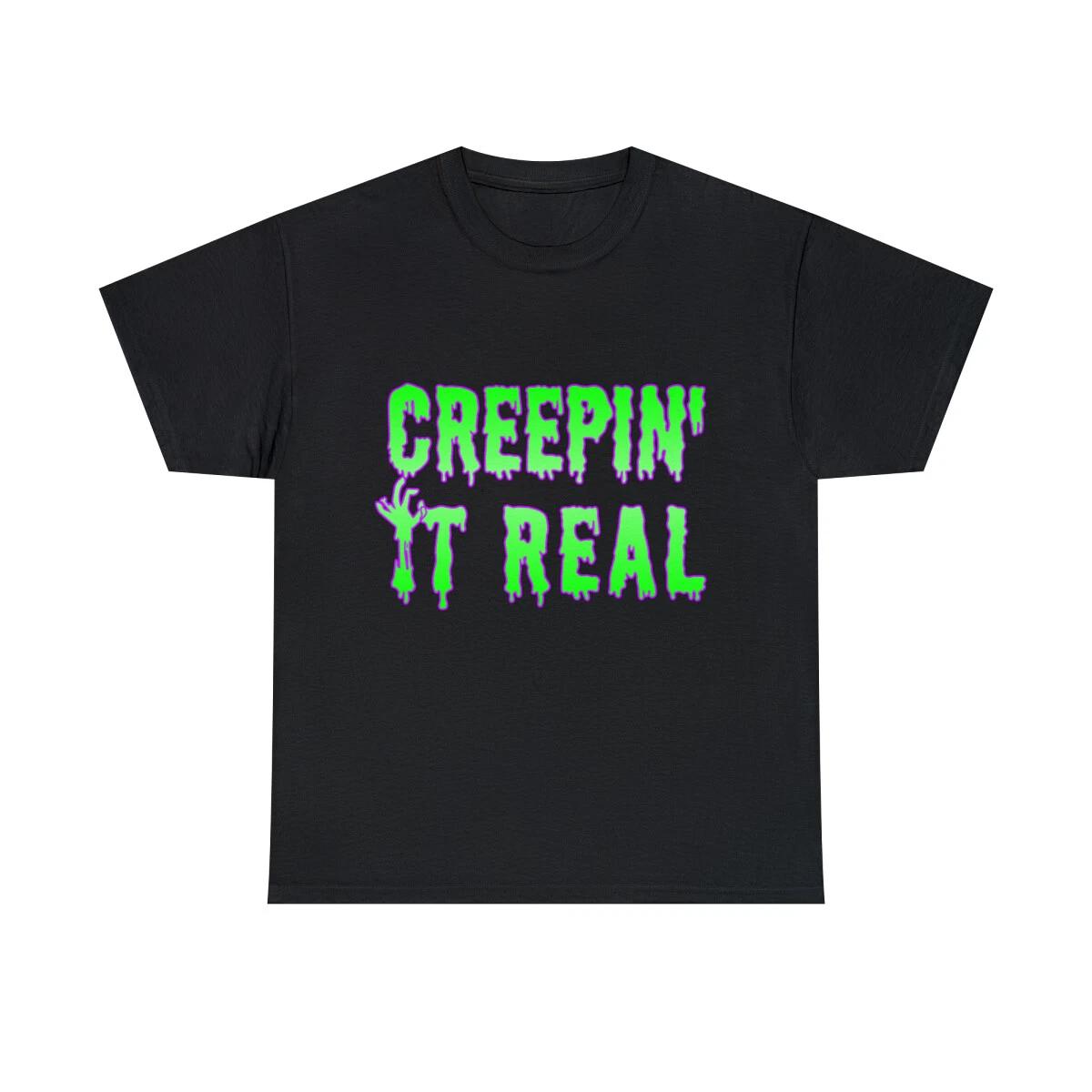 Creepin It Real Funny Halloween Graphic Tee Shirt, S-5XL L