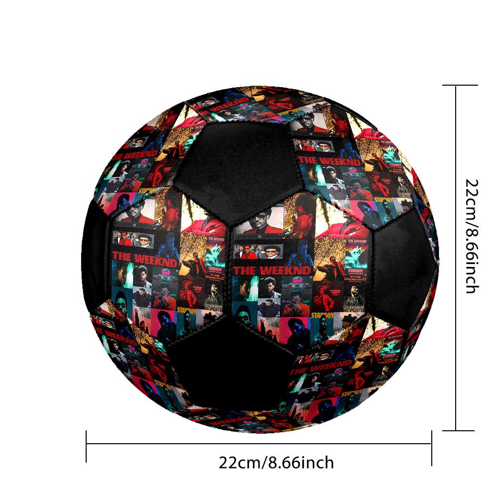Pallone da Calcetto Indoor The Weeknd Colorato Per Tutte le Età Misura 5 Cucito a Macchina PVC Pronto per la Competizione Resistente Alta Rimbalzabilità