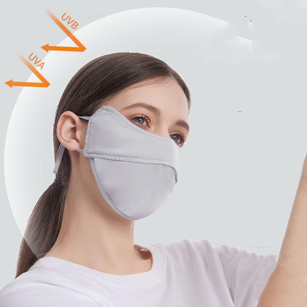For Women Hanging Ear Type Eye Protection Face Cover Sunscreen Mask Face Scarf Ice Silk Mask