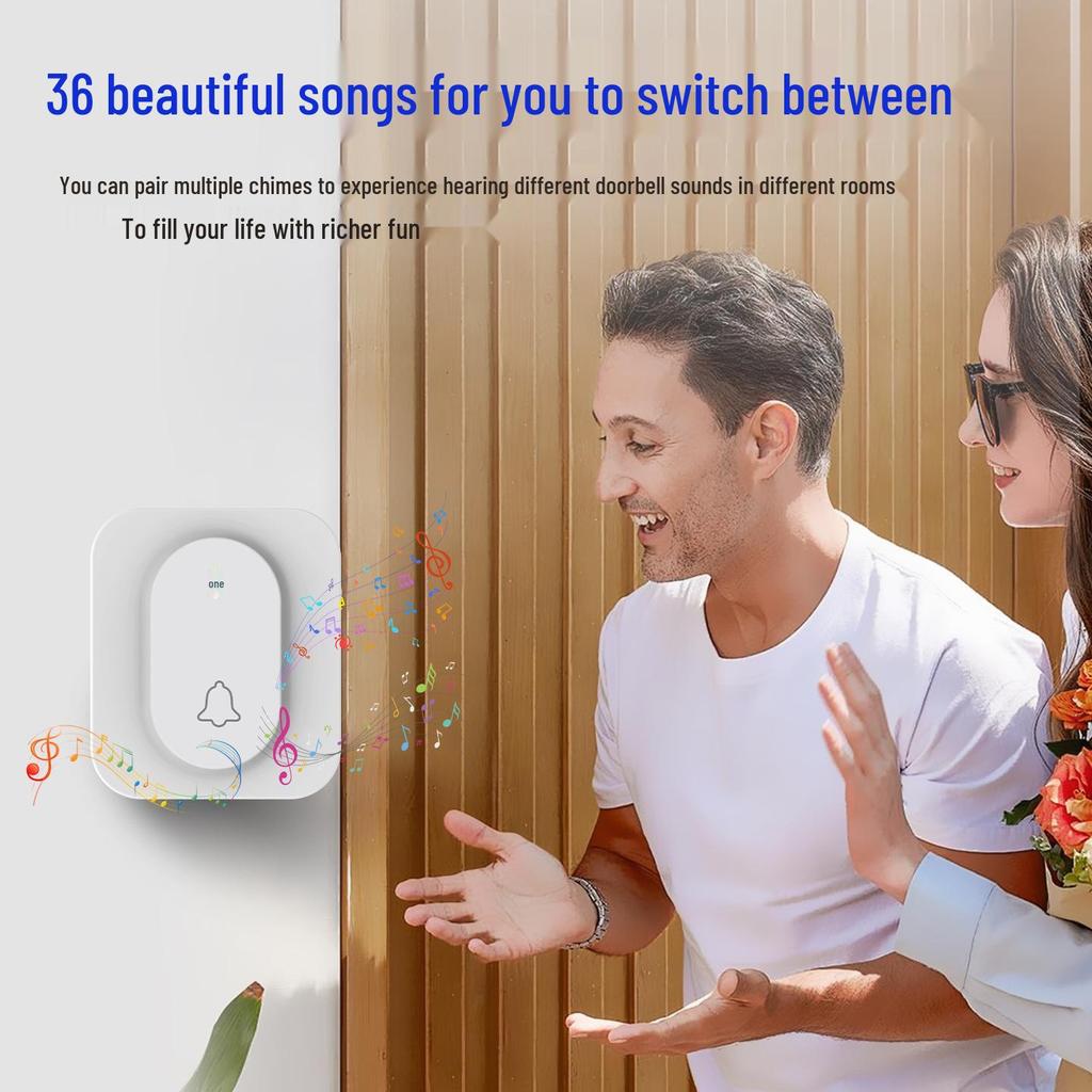 Wireless Doorbell Chime for Home with Long-Range, Multi-Ringtones, and Elderly Pager Functionality