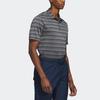 Adidas Striped Color Block Polo Shirt Men Tops Black Gray HR7981