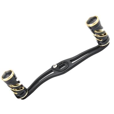 VISPREA Baitcasting Reel Handle, 120mm, Aluminum Alloy Crank, Shimano, Daiwa, Abu Garcia, Custom Replacement Parts, YU228 (Black + Gold)