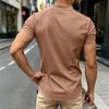 Men’s Casual Short Sleeve Zip Up Ribbed Top Lightweight Stand Collar Pullover Comfortable Relaxed Fit Shirt for Daily Wear
