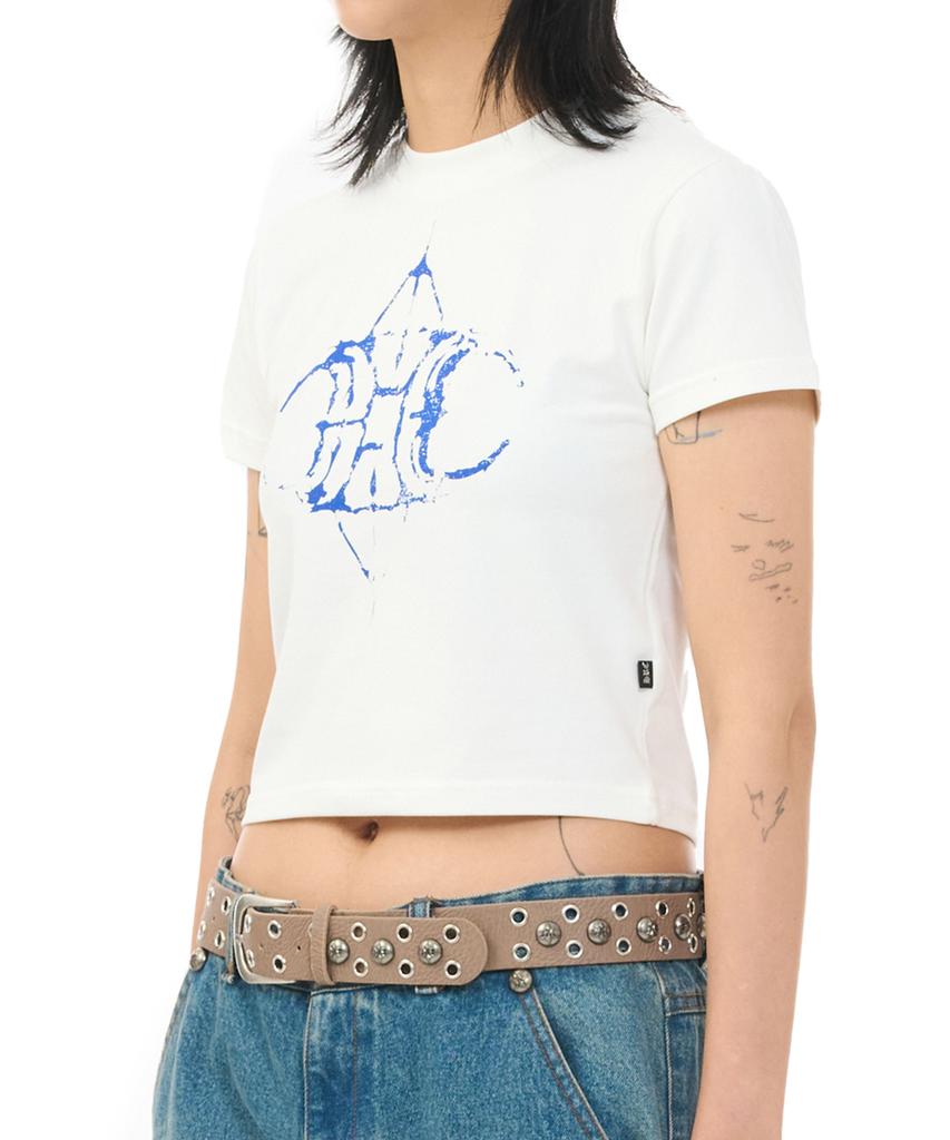 Hauseulagkeulleob Rock Logo Crop Tee - White