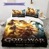 Name Custom God of War Pattern Bedding Set Quilt Cover Pillowcase Home Decor Gift (1 * Duvet Cover + 2 * Pillowcase, Without Core)