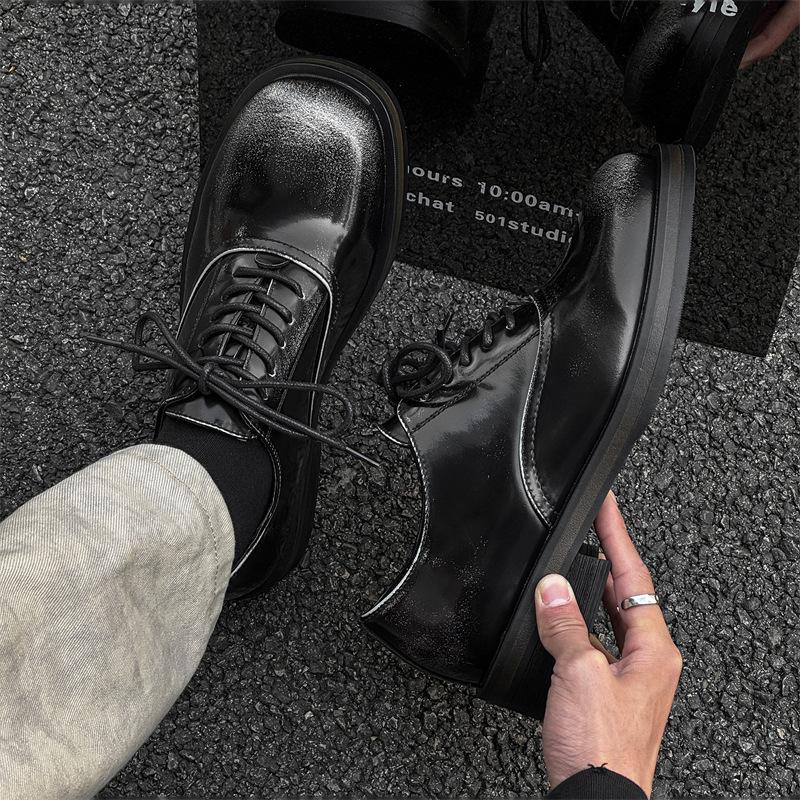 

Весенние мужские повседневные кожаные туфли для мужчин, деловые, джентльменские, глянцевые британские кожаные туфли 25756-X 38 серый