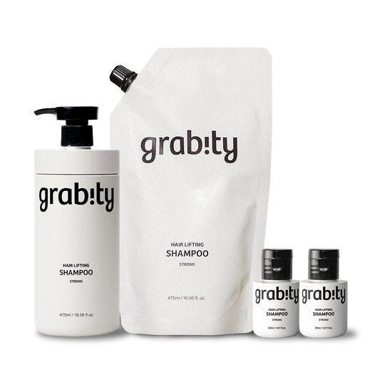 

Grabity Hair Lifting Shampoo Strong 475ml + 475ml Refill Promotion (+2 free 30ml bottles)