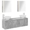 5 Piece Bathroom Cabinet Set Concrete Grey Wood Based Material