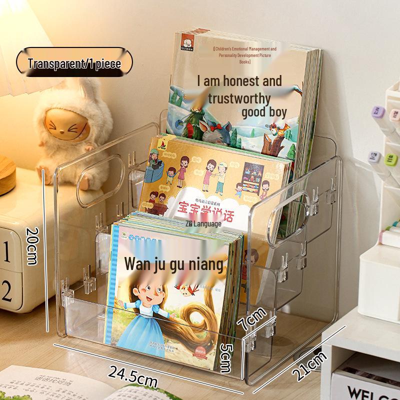 Acrylic Transparent Children s Bookshelf & Magazine Organizer